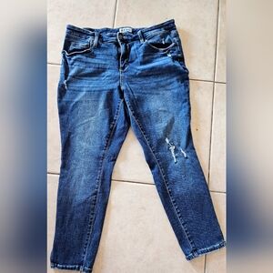 Ava & Viv Stretch Distressed Blue Denim Jeans Size 16